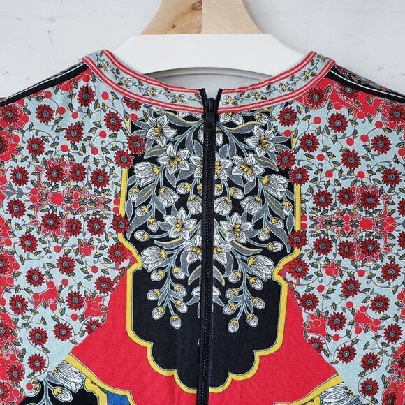 Alice and Olivia Delora Floral Midi Sheath Dress Size 2 Colorful Mosaic Stretch - Picture 8 of 14